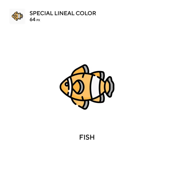 Vissen Speciale Lijnkleur Vector Icoon Vispictogrammen Voor Bedrijfsproject — Stockvector