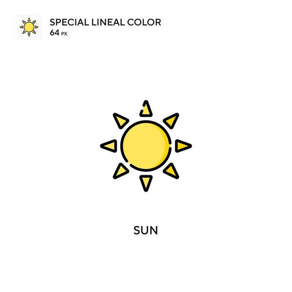 Sun Speciale Icona Vettoriale Colore Lineare Icone Sun Tuo Progetto — Vettoriale Stock