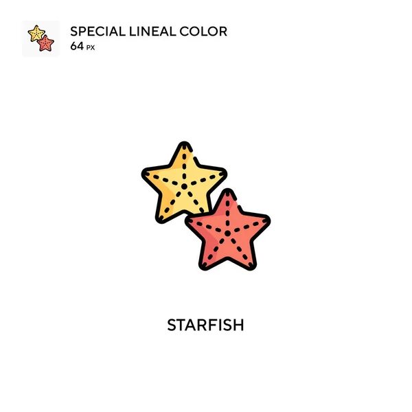 Estrella Mar Icono Especial Vector Color Lineal Iconos Estrellas Mar — Vector de stock