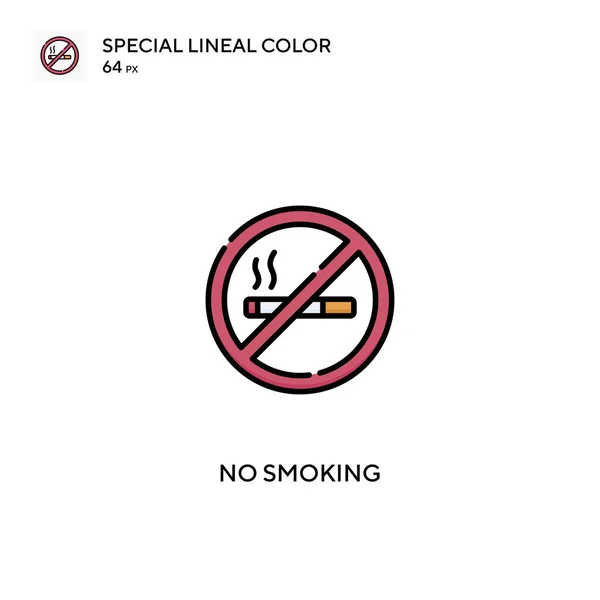 没有吸烟的特殊线形彩色矢量图标 在你的商业计划中禁止吸烟图标 — 图库矢量图片