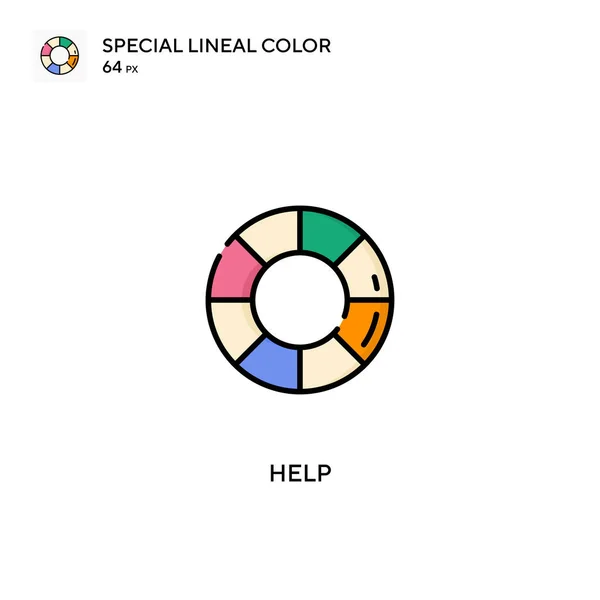 Ayuda Icono Especial Vector Color Lineal Iconos Ayuda Para Proyecto — Vector de stock