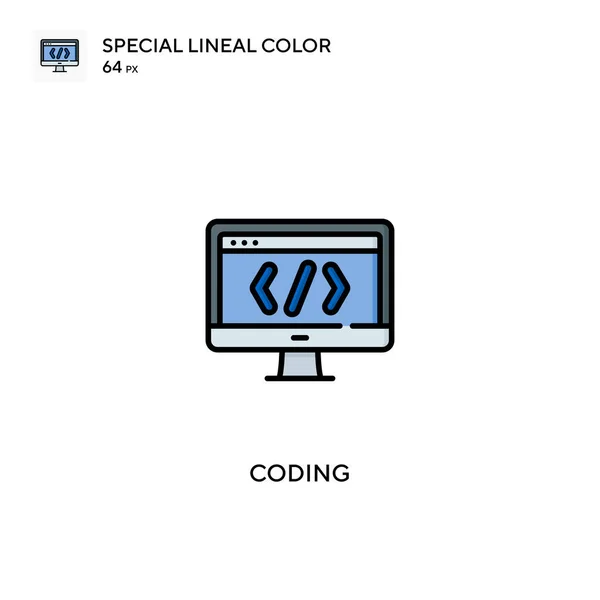 Coding Special Lineal Color Vector Icon Coding Icons Your Business — Stock Vector