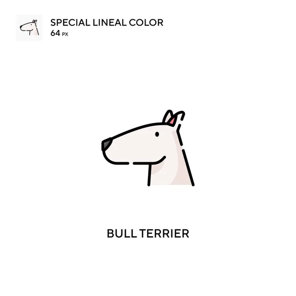 Bull Terrier Special Lineal Color Vector Icon Bull Terrier Icons — Stock Vector