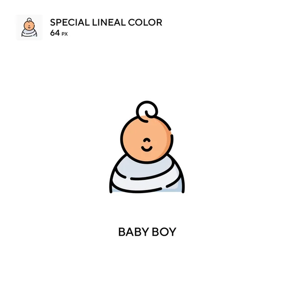 Baby Boy Spezielle Lineare Farbvektorsymbol Baby Boy Icons Für Ihr — Stockvektor