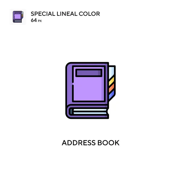 Libreta Direcciones Icono Especial Vector Color Lineal Iconos Libreta Direcciones — Vector de stock