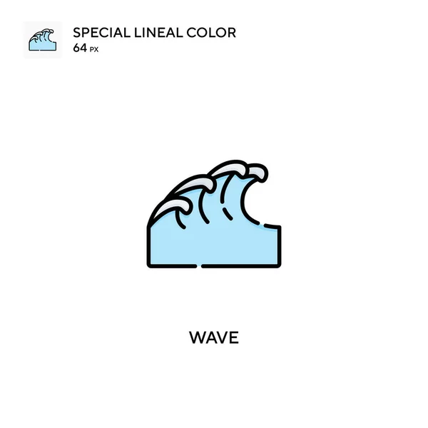 Wave Spezielles Lineares Farbvektorsymbol Wellensymbole Für Ihr Geschäftsprojekt — Stockvektor