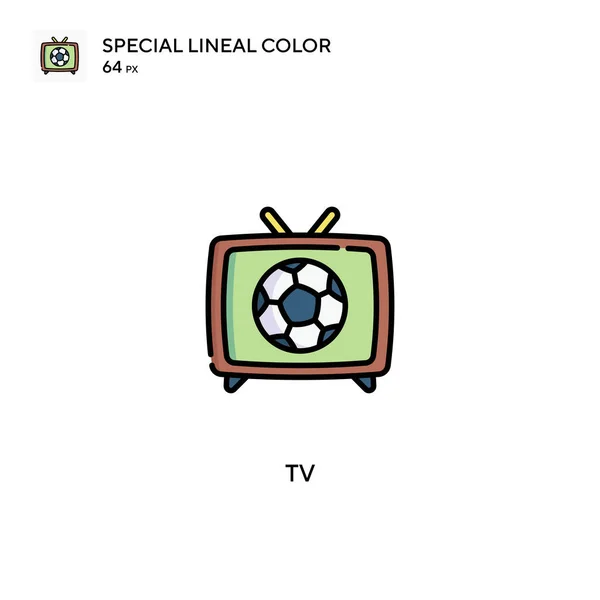 Icono Especial Vector Color Lineal Iconos Televisión Para Proyecto Empresarial — Archivo Imágenes Vectoriales