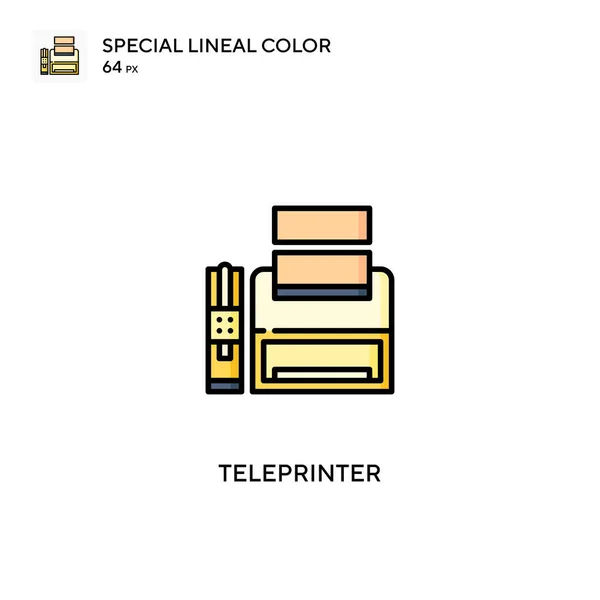 Teleimpresora Icono Especial Vector Color Lineal Iconos Teleimpresora Para Proyecto — Vector de stock