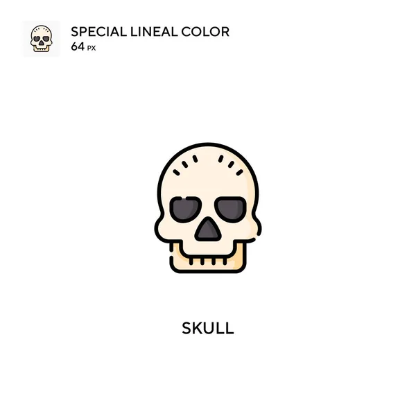 Skull Special Lineal Color Vector Icon Skull Icons Your Business — Stock Vector