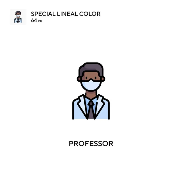 Profesor Especial Icono Vector Color Lineal Iconos Del Profesor Para — Vector de stock