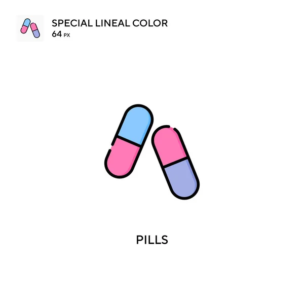 Pills Special Lineal Color Vector Icon Pills Icons Your Business — Stock Vector