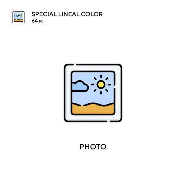 Photo Special Lineal Color Vector Icon Photo Icons Your Business — Stock Vector