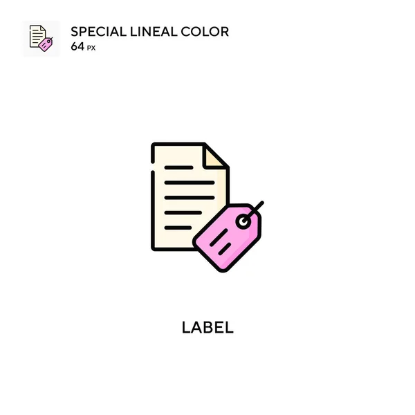 Étiquette Icône Vectorielle Couleur Linéaire Spéciale Étiquette Icônes Pour Votre — Image vectorielle