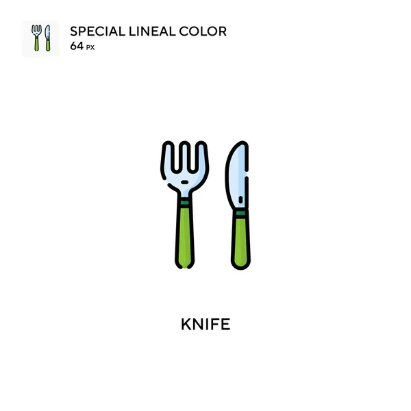 Knife Special Lineal Color Vector Icon 프로젝트용 나이프 아이콘 — 스톡 벡터
