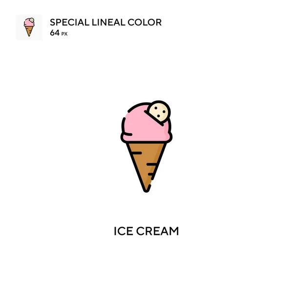 Мороженое Специальный Линейный Вектор Цвета Значок Иконки Мороженого Вашего Бизнес — стоковый вектор