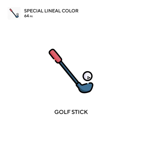 Golf Stick Különleges Lineáris Szín Vektor Ikon Golf Stick Ikonok — Stock Vector