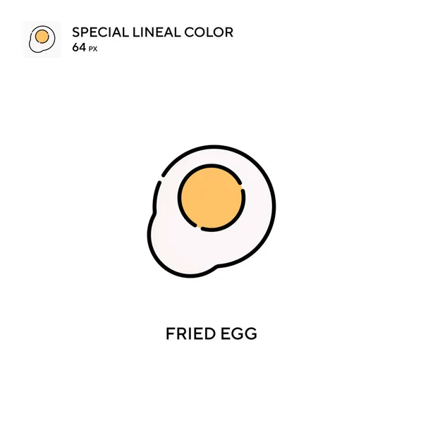 Fried Egg Spezielle Lineare Farbvektorsymbol Fried Egg Icons Für Ihr — Stockvektor