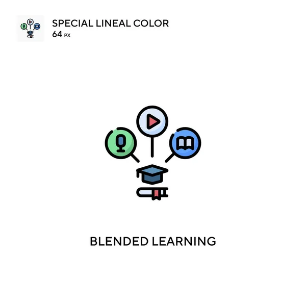 Blended Learning Special Lineal Color Vector Icon 비즈니스 프로젝트를 아이콘 — 스톡 벡터