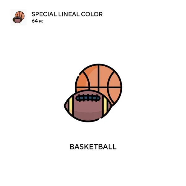 Basketbal Speciální Lineární Barevný Vektor Ikony Basketbalové Ikony Pro Váš — Stockový vektor