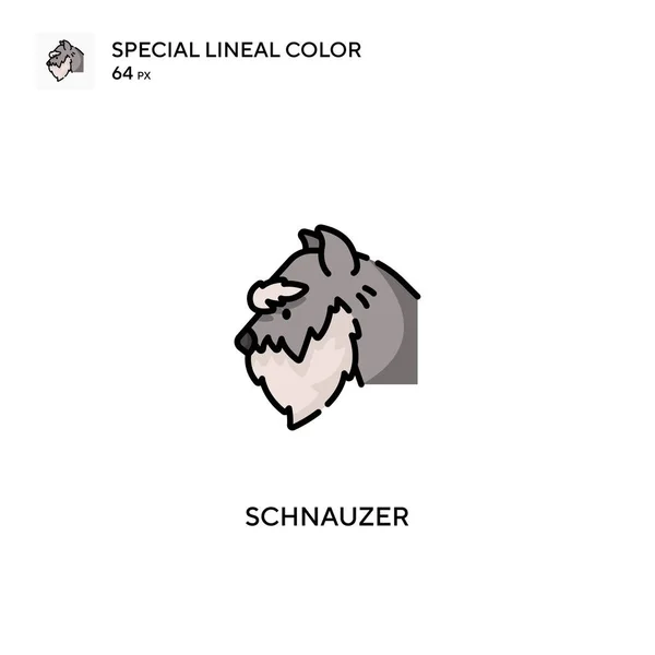 Schnauzer Special Lineal Color Vector Icon Schnauzer Icons Your Business — Stock Vector