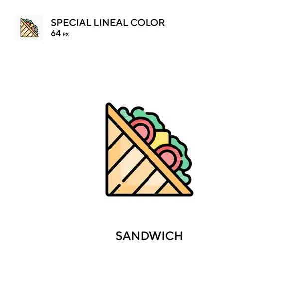 Sandwich Icono Especial Vector Color Lineal Iconos Sándwich Para Proyecto — Archivo Imágenes Vectoriales