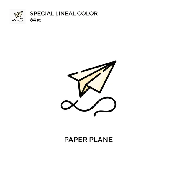 Plano Papel Icono Especial Vector Color Lineal Iconos Avión Papel — Vector de stock