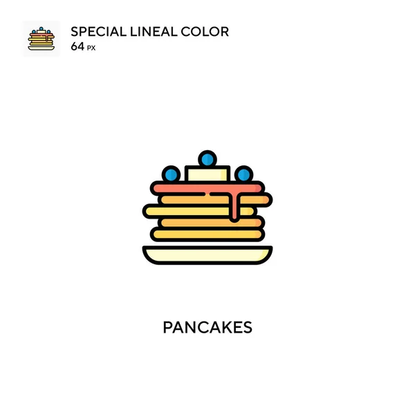 Pannenkoeken Speciale Lineaire Kleur Vector Pictogram Pannenkoeken Pictogrammen Voor Business — Stockvector