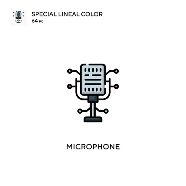 Microphone Icône Vectorielle Couleur Linéaire Spéciale Icônes Microphone Pour Votre — Image vectorielle