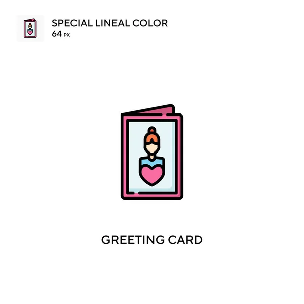 Tarjeta Felicitación Icono Especial Vector Color Lineal Iconos Tarjetas Felicitación — Archivo Imágenes Vectoriales