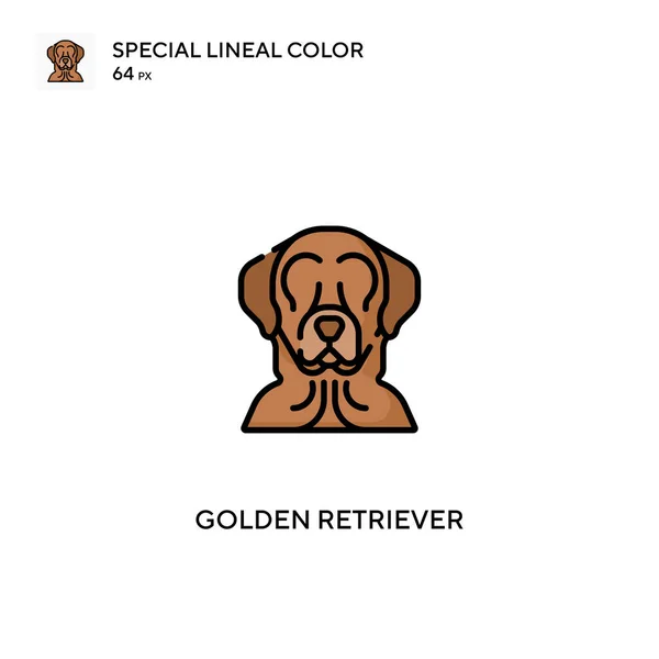 Golden Retriever Ειδική Lineal Χρώμα Διάνυσμα Εικονίδιο Golden Retriever Εικονίδια — Διανυσματικό Αρχείο
