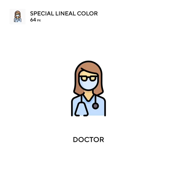 Доктор Спеціальний Лінійний Колір Вектор Значок Піктограми Доктора Вашого Бізнес — стоковий вектор