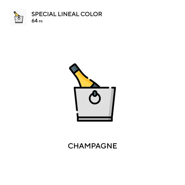 Champagne Spezielles Lineares Farbvektorsymbol Champagner Symbole Für Ihr Geschäftsprojekt — Stockvektor