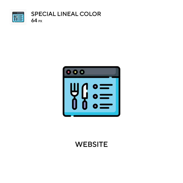 Sitio Web Icono Vector Color Lineal Especial Iconos Sitios Web — Vector de stock