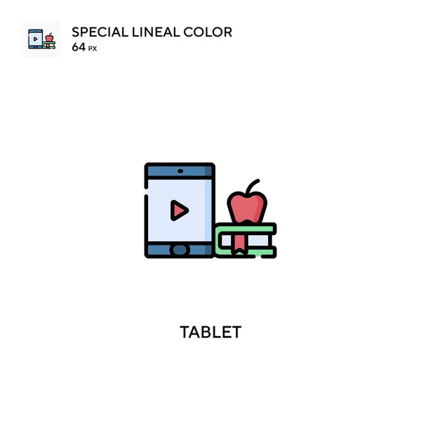 Tablet Special Lineal Color Vector Icon Tablet Icons Your Business — Stock Vector