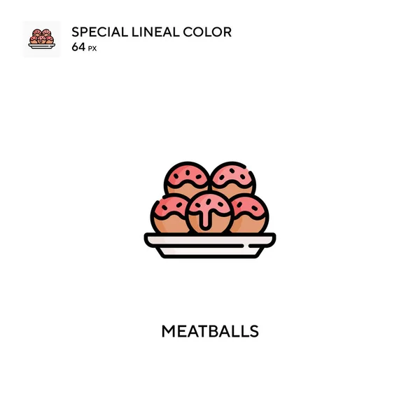 Köttbullar Speciell Linjal Färg Vektor Ikon Köttbullar Ikoner För Ditt — Stock vektor