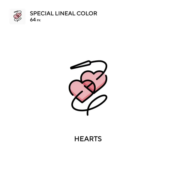 Hearts Özel Çizgisel Renk Vektörü Ikonu Projeniz Için Kalp Simgeleri — Stok Vektör
