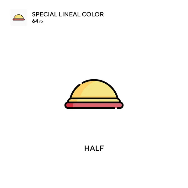 Hälften Speciell Linjal Färg Vektor Ikon Hälften Ikoner För Ditt — Stock vektor