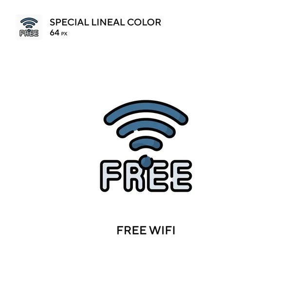 Gratis Wifi Special Linjal Färg Vektor Ikon Gratis Wifi Ikoner — Stock vektor