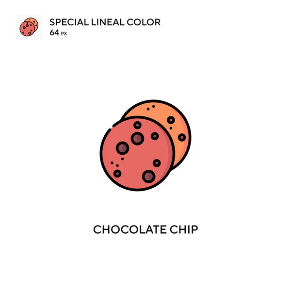 Chip Chocolate Icono Especial Vector Color Lineal Iconos Chips Chocolate — Vector de stock