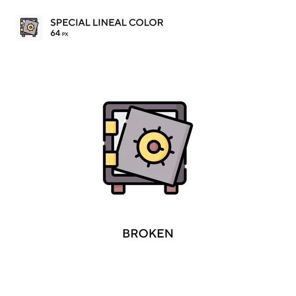 Icono Vector Color Lineal Broken Special Iconos Rotos Para Proyecto — Vector de stock
