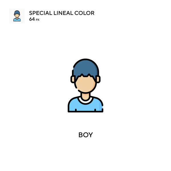 Boy Special Lineal Color Vector Icon Boy Icons Your Business — Stock Vector