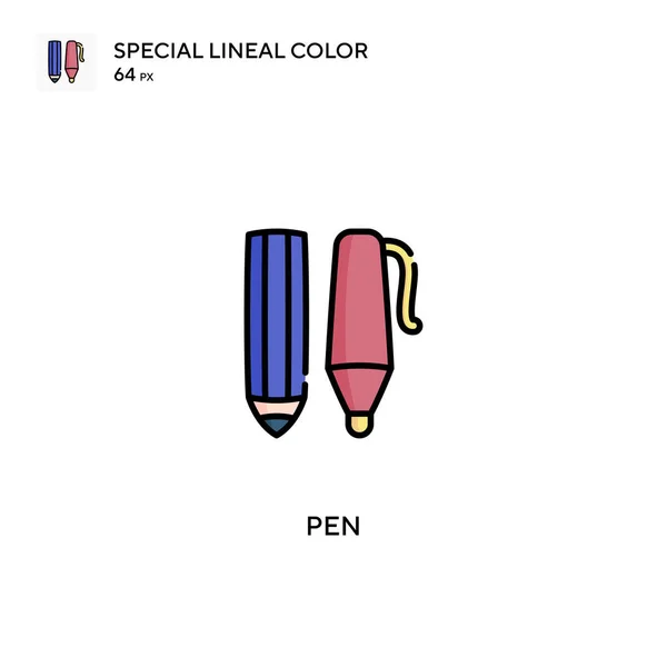 Stylo Spécial Lineal Icône Vectorielle Couleur Icônes Stylo Pour Votre — Image vectorielle