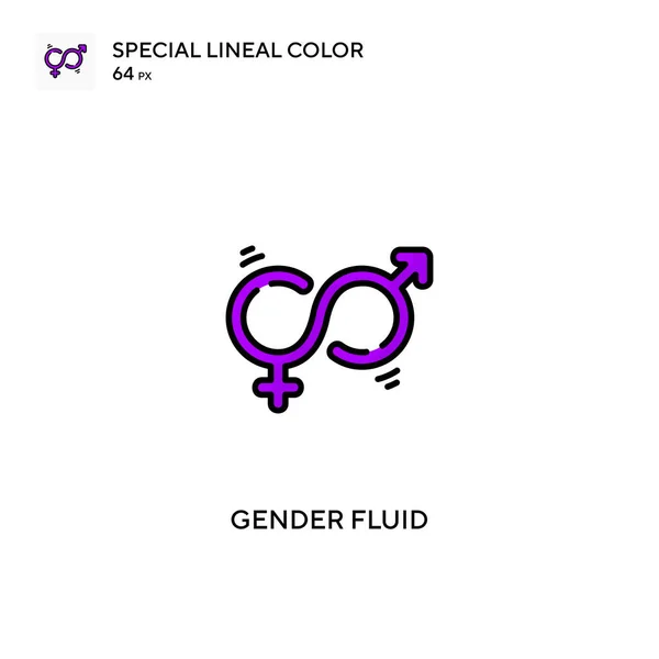Gender Fluid Special Lineal Color Vector Icon 비즈니스 프로젝트를 성인용 — 스톡 벡터