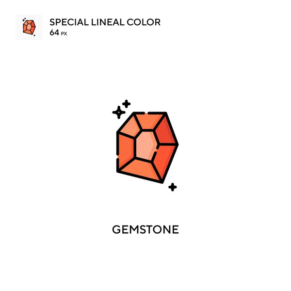 Gemstone Különleges Lineáris Színvektor Ikon Gemstone Ikonok Üzleti Projektjéhez — Stock Vector