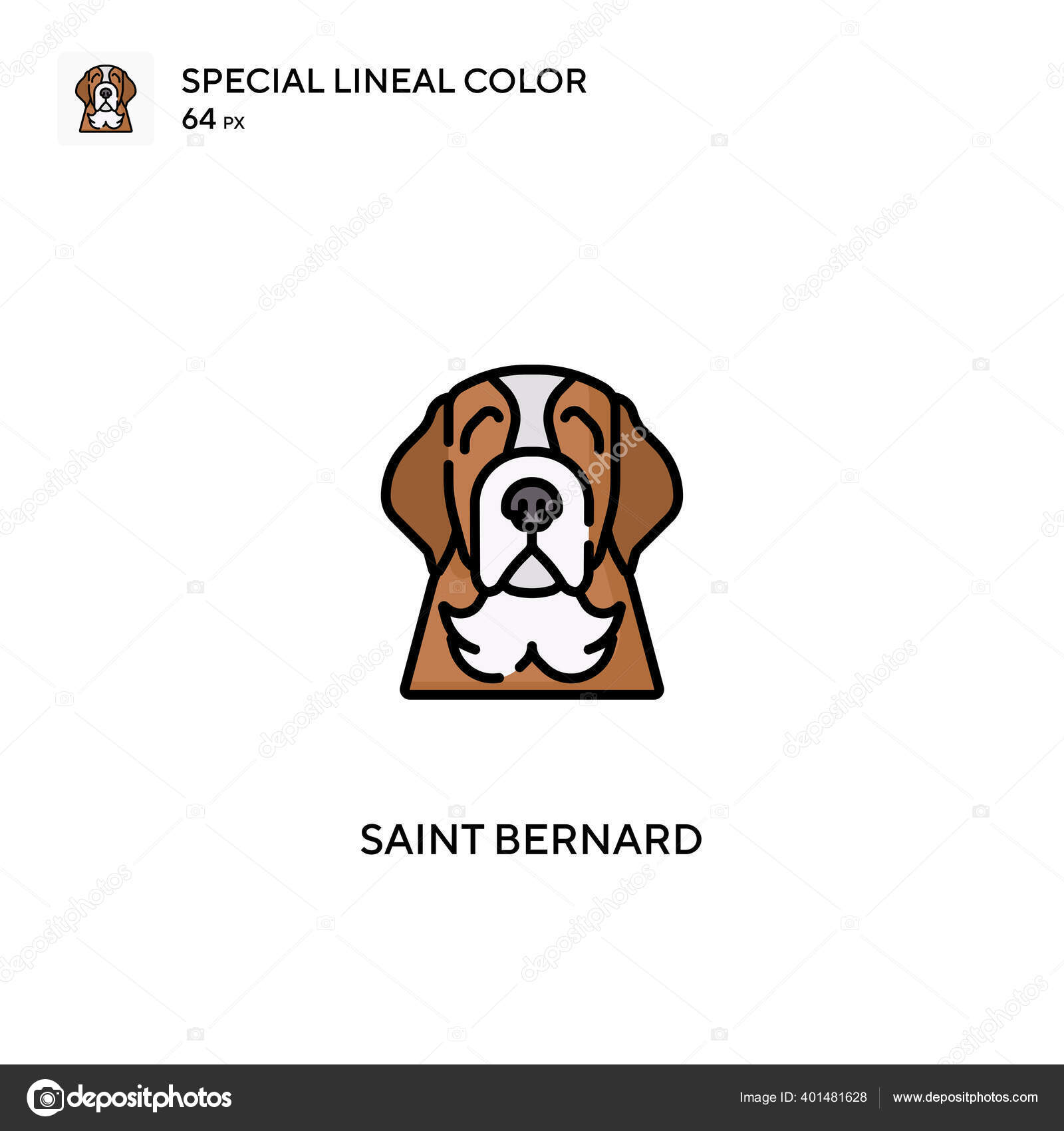 Saint Bernard Special Lineal Color Vector Icon Saint Bernard Icons Stock  Vector by ©Goayrchin 401481628, image size:1600x1700