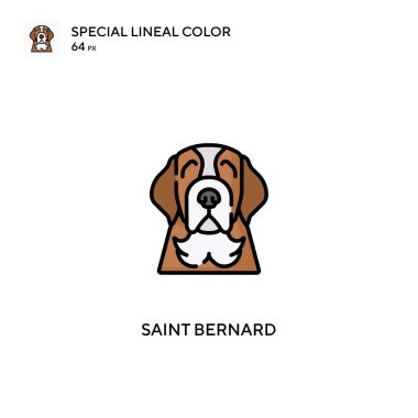 Saint Bernard özel doğrusal renk vektörü ikonu. İş projeniz için Saint Bernard simgeleri