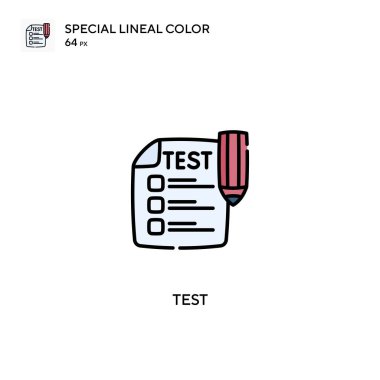 Özel doğrusal renk vektör simgesini test et. İş projeniz için test simgeleri