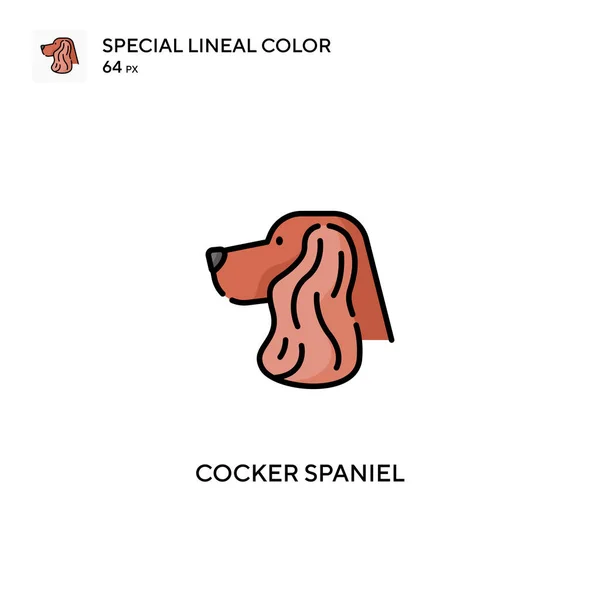 Cocker Spaniel Special Lineal Color Vector Icon Cocker Spaniel Icons — Stock Vector