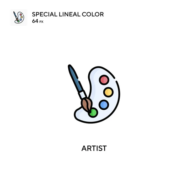 Artista Especial Icono Vector Color Lineal Iconos Artista Para Proyecto — Vector de stock