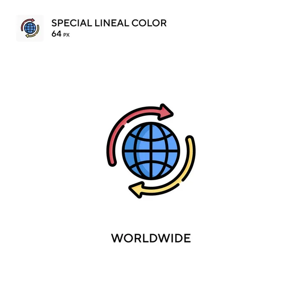 Icono Vector Color Lineal Especial Nivel Mundial Iconos Mundiales Para — Archivo Imágenes Vectoriales